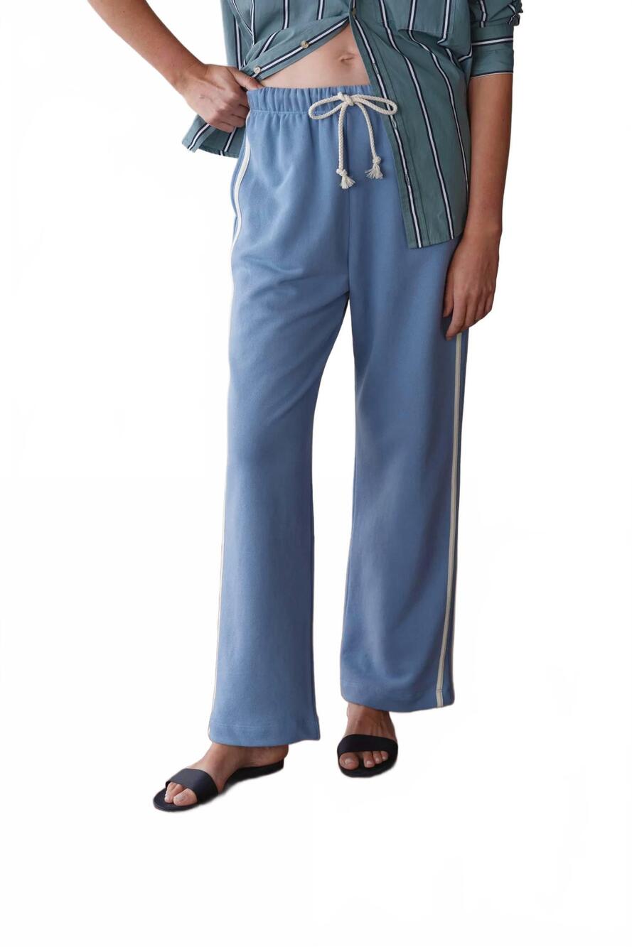 NEW DONNI. eco terry sweat pants in cornflower